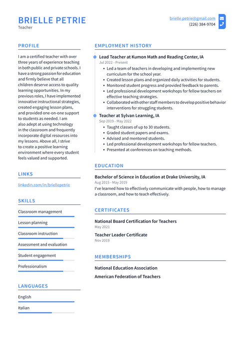 Advanced resume template